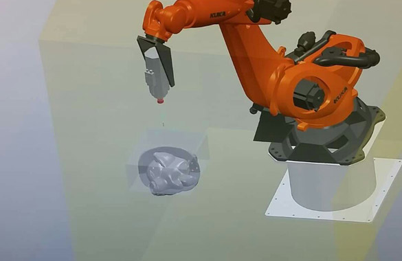 Machine creating a design